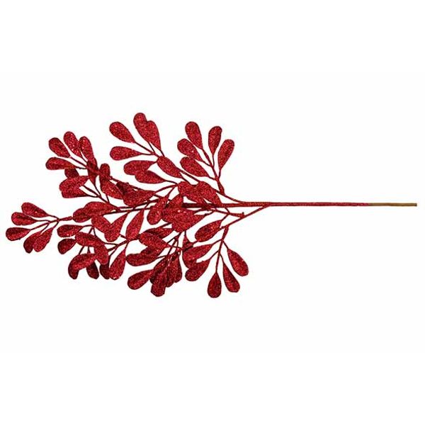 Tak Leaves Glitter Rood 26x2xh60cm Kunst Stof 