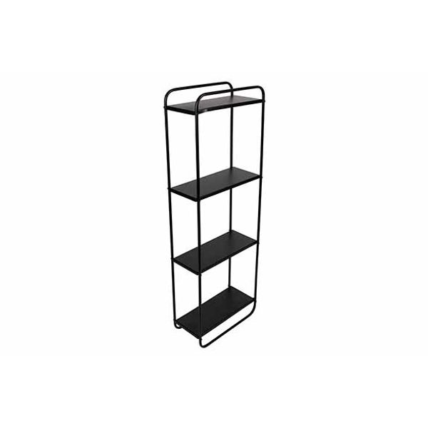 Rek 4 Shelfs Zwart 31x15xh91cm Metaal Knock Down 