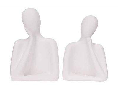 Beeld Set2 Men-women Wit 12,7x8,2xh17cm Andere Dolomiet