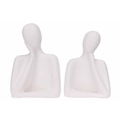 Statue Set2 Men-women Blanc 12,7x8,2xh17 Cm Autre Dolomite  Cosy @ Home