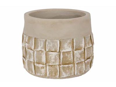 Bloempot Surfaces Greige 12x12xh9,5cm Ro Nd Conisch Cement