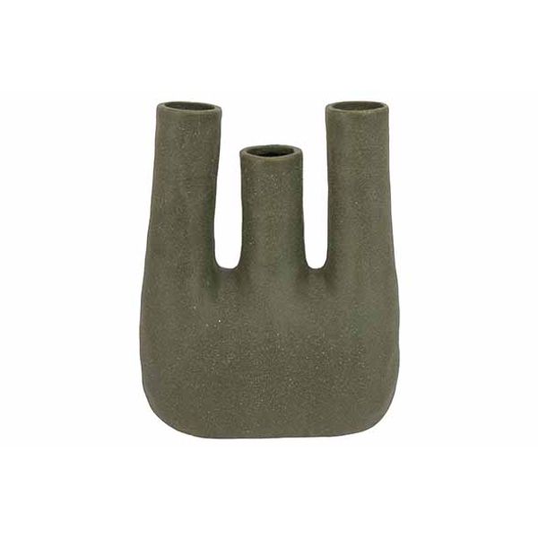 Cosy @ Home Vaas 3 Necks Groen 12,7x7,1xh15cm Andere  Dolomiet