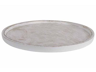 Plateau Gold Wash Blanc 30x30xh2cm Bois 