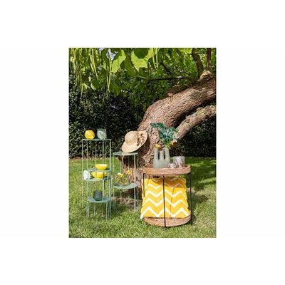 Bijzettafel 2 Trays Natuur 40x40xh48cm Metaal Knock Down  Cosy @ Home