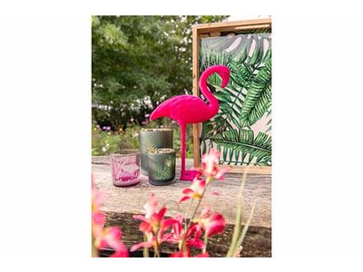 Theelichthouder Leaves Groen 7x7xh8cm Gl As