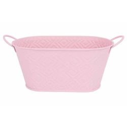 Cosy @ Home Bac A Plantes Stylish 2 Handles Rose 22, 7x18xh10,7cm Ovale Metal 