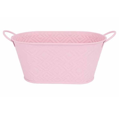 Bac A Plantes Stylish 2 Handles Rose 22, 7x18xh10,7cm Ovale Metal  Cosy @ Home