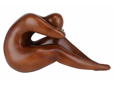 Sculptuur Human  Bruin 57x22,9xh30,4cm A Ndere Polyresin