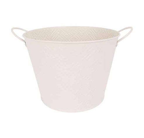 Plantenbak Stylish 2 Handles Creme 28x20 ,8xh20,7cm Rond Conisch Metaal  Cosy @ Home