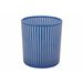 Theelichthouder Stripes Blauw 7x7xh8cm G Las 