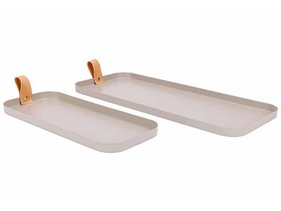 Plateau Set2 Noir 39,5x16,5xh1,5cm 29x12 Xh1.5cm Metale