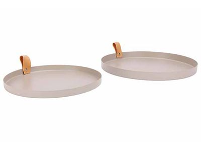 Plateau Set2 Noir D30xh2,5cm D25xh2cm Metale