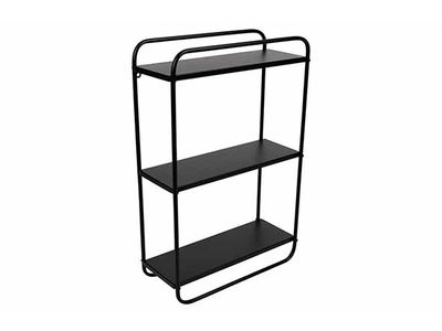 Rek 3 Shelfs Zwart 36x15xh56cm Metaal Knock Down