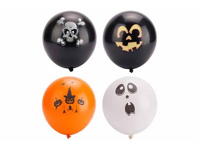 Ballon Set24 Halloween Orange Zwart Wit H30cm Pvc