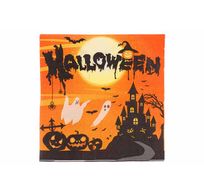 Serviettes Set12 Halloween Noir Orange  33x33cm Papier 