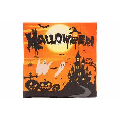 Servetten Set12 Halloween Zwart Oranje  33x33cm Papier  Cosy @ Home