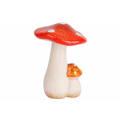 Paddenstoelen Rood-bruin  12x12xh16cm Ke Ramiek  Cosy @ Home