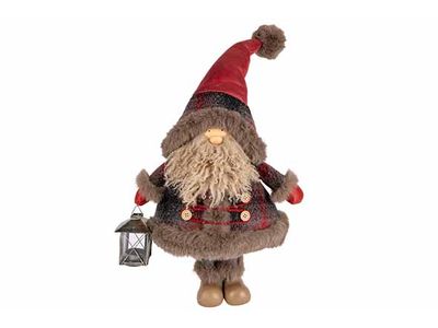 Pere Noel Standing Bordeaux 35x17xh62cm Textile