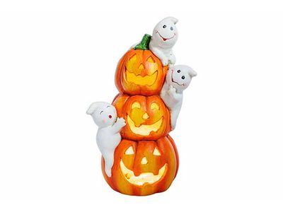 Citrouilles Trio Ghost Excl.2xaaa Batt O Range 21x17xh35cm Ceramique