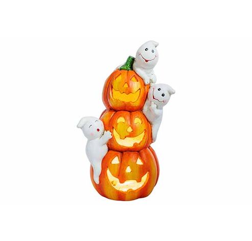 Citrouilles Trio Ghost Excl.2xaaa Batt O Range 21x17xh35cm Ceramique  Cosy @ Home