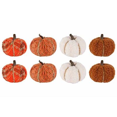 Citrouille Set8 Multi-colore 15x15xh13cm  Textile  Cosy @ Home