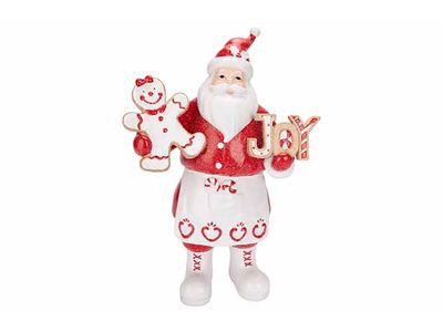 Pere Noel Cookie Rouge Blanc 22x11xh33cm  Polyresine