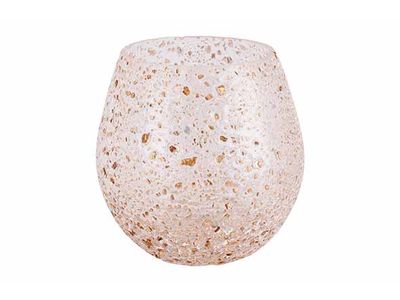 Theelichthouder Bubbly Transparant 10x10 Xh10cm Rond Glas