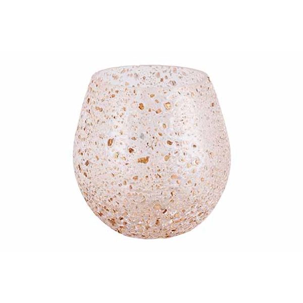 Cosy @ Home Theelichthouder Bubbly Transparant 10x10 Xh10cm Rond Glas