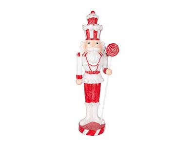 Notenkraker Cake Rood Wit 12x8xh36cm Pol Yresin