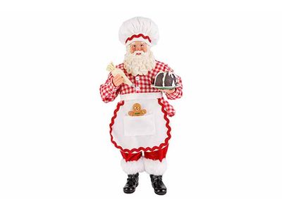 Santa Cookie Rouge Blanc 13x9xh28cm Text Ile