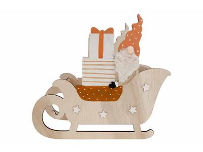 Slee Santa Gift Bruin 26,5x14xh28,5cm An Dere Hout