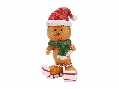 Sneeuwman Coockie Bruin 9x7xh17cm Polyre Sin