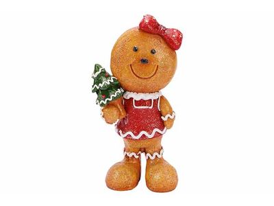 Sneeuwman Coockie Bruin 8x4xh14cm Polyre Sin