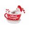 Sneeuwman In Cup Rood Wit 13x10xh11cm Po Lyresin 