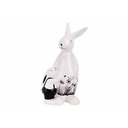 Cosy @ Home Lapin Father-child Dotted Blanc - Noir 11,1x7,7xh20,5cm Autre Dolomite 