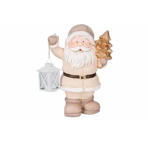 Pere Noel Lantern Creme 24x15xh32cm Gres   Cosy @ Home