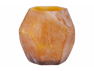 Theelichthouder Facet Desert Bruin 9x9xh 9cm Glas