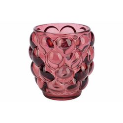 Theelichthouder Bubble Bordeaux 9x9xh10c M Rond Glas 