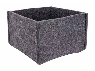 Mand Donkergrijs 20x20xh12cm Vilt 