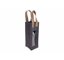 Porte Bouteille Vin Window Gris Fonce 12 X12xh33cm Feutre 