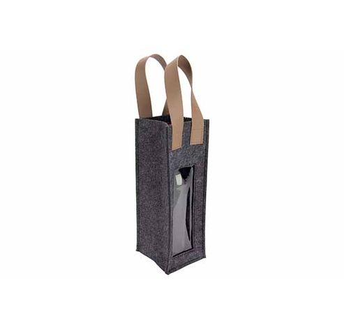 Porte Bouteille Vin Window Gris Fonce 12 X12xh33cm Feutre  Cosy @ Home