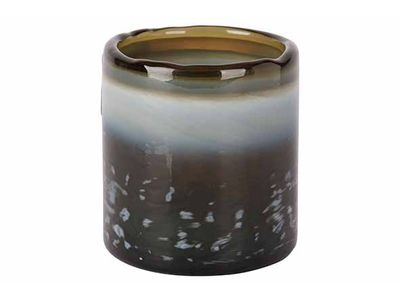 Theelichthouder Indie Forest Groen 7x7xh 7cm Rond Hout