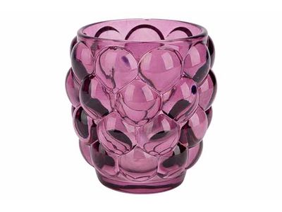 Theelichthouder Bubble Paars 9x9xh10cm R Ond Glas