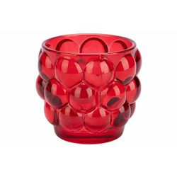 Theelichthouder Bubble Rood 8x8xh7cm Ron D Glas 