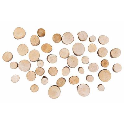 Strooideco Wood Disk In Net 250gr Natuur  15x15xh6cm Rond Hout  Cosy @ Home