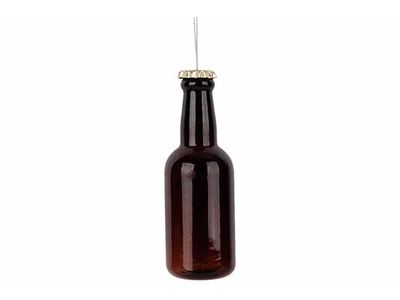 Hanger Beer Bottle Bruin 4x4xh13cm Glas 