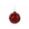 Kerstbal Marble Donkerrood D8cm Glas  