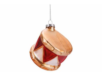 Hanger Drumm Rood Wit 8x8xh6cm Glas 