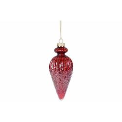 Hanger Cone Pearl Rood 6x6xh14cm Glas  