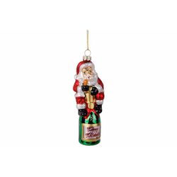 Hanger Santa Rood Wit 5x4xh14cm Glas  